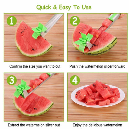 Premium Watermelon Slicer Cutter Windmill Fruit Melons Corer Stainless Steel US