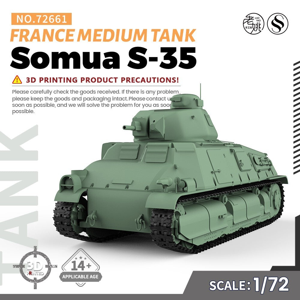 SSMODEL SS72661 1/72 25mm Military Model Kit France Somua S-35 Medium Tank