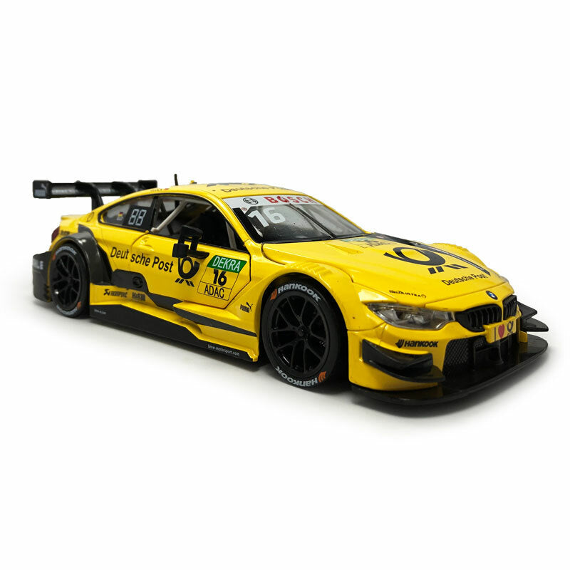 1/24 BMW M4 DTM Model Car Diecast Toy Vehicle Toys for Boys Kids Gifts Yellow
