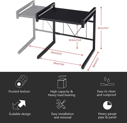 Kitchen Microwave Oven Metal Shelf Rack Adjustable Stand Organizer Storage AU
