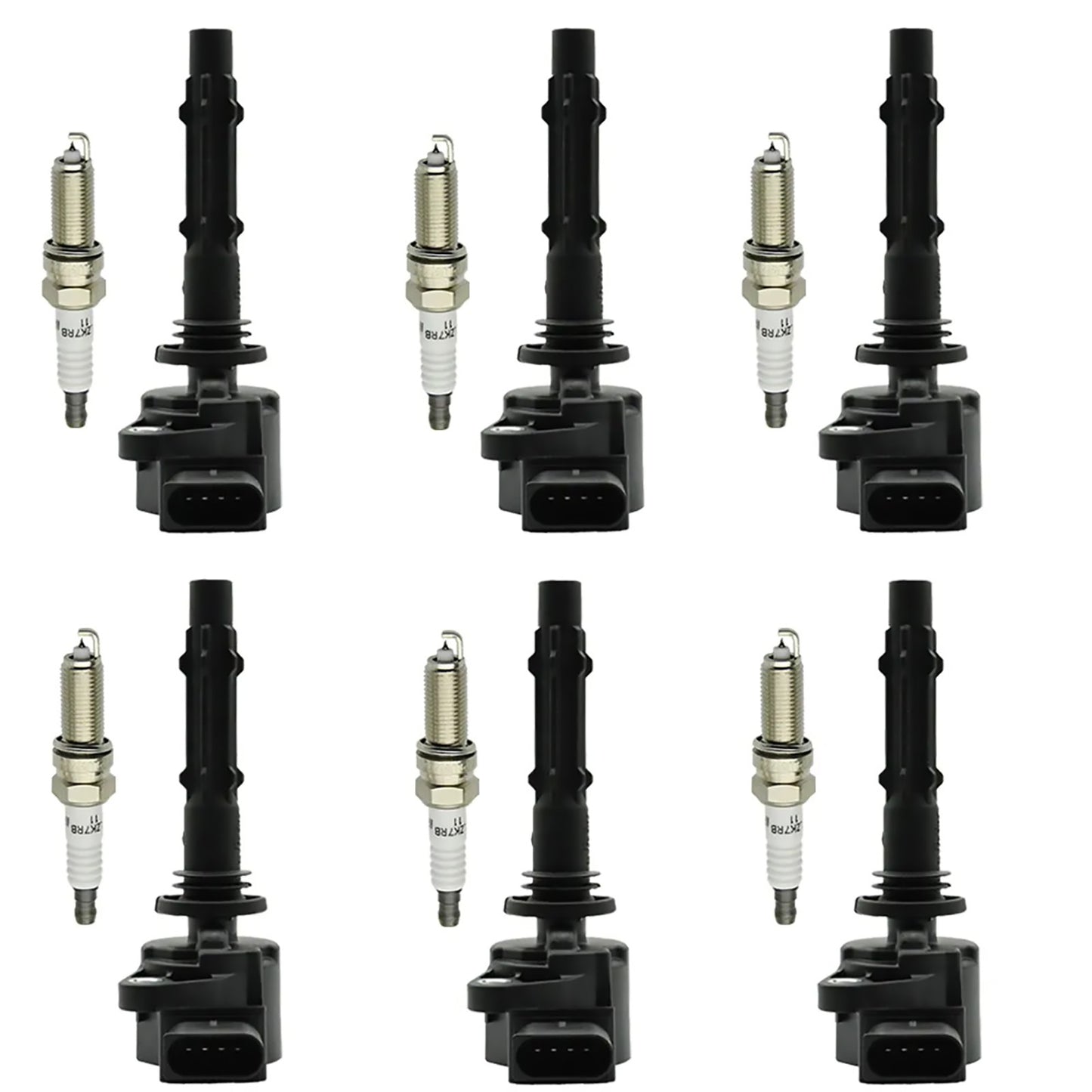 6PCS Ignition Coil & Spark Plug Set For Mercedes-Benz ML350 ML450 ML550