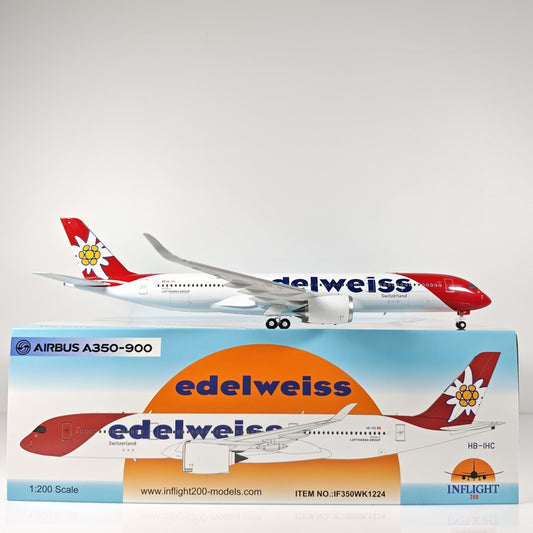 1:200 InFlight edelweiss A350-900 Passenger Airplane Diecast Plane Model