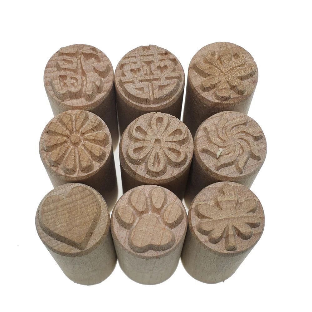 Pottery Stamp Clay Wooden Modeling Textured Pattern Ceramic Embossing Seal Tools