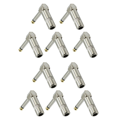 10PCS 1/4 TS Right Angle Mono Phone Plug ensures undistorted audio transmission
