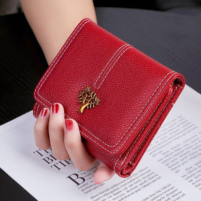 Short Thin Section Tri-fold Money Clip Small Wallet Coin Purse Linen Cotton 1 PC