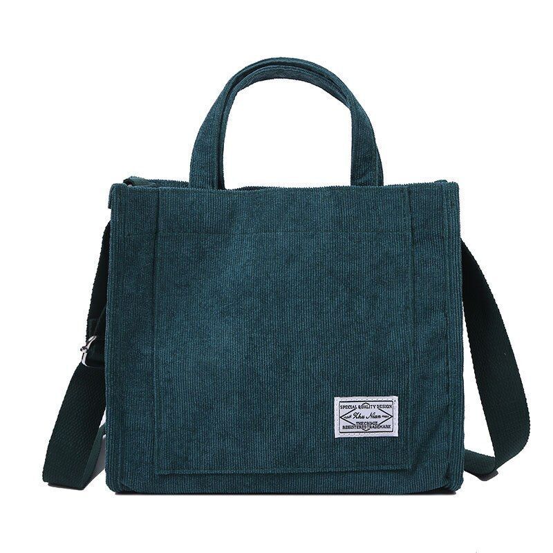 Corduroy Bag Canvas Shoulder Crossbody Handbag Tote Bag Short Handle 26*10*23 CM