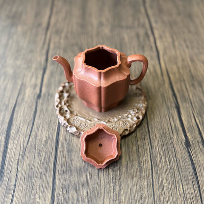 Chinese Purple Clay Pot Health Trays With Vintage Ribbed Fluted pots