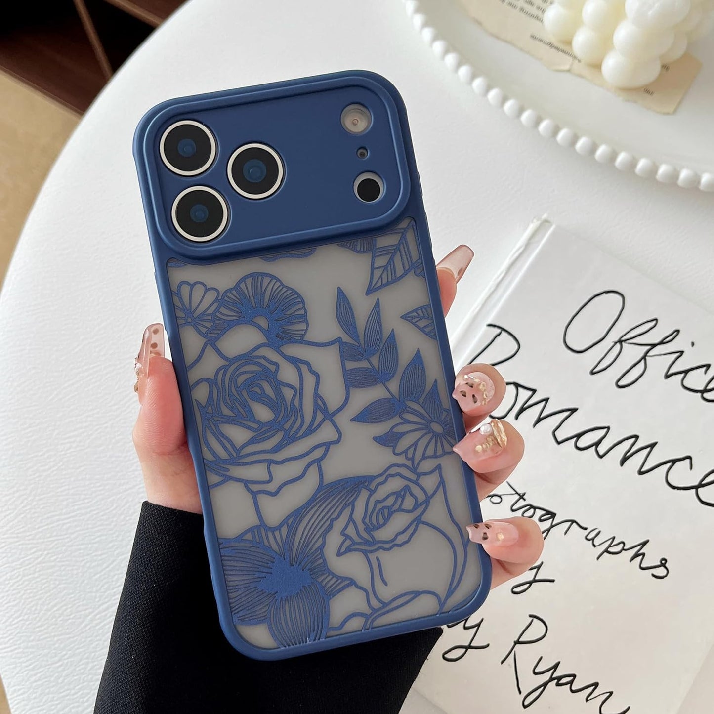 for Iphone 17 Pro Max Case, Floral Rose Cute Phone Case for Women Girls Aestheti