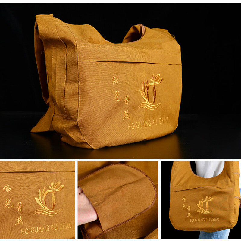 Embroidery Shoulder Bags Shaolin Zen Monk Buddhist Meditation Lay Kung Fu Bag