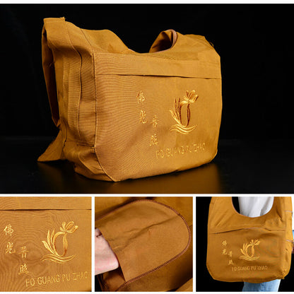 Embroidery Shoulder Bags Shaolin Zen Monk Buddhist Meditation Lay Kung Fu Bag