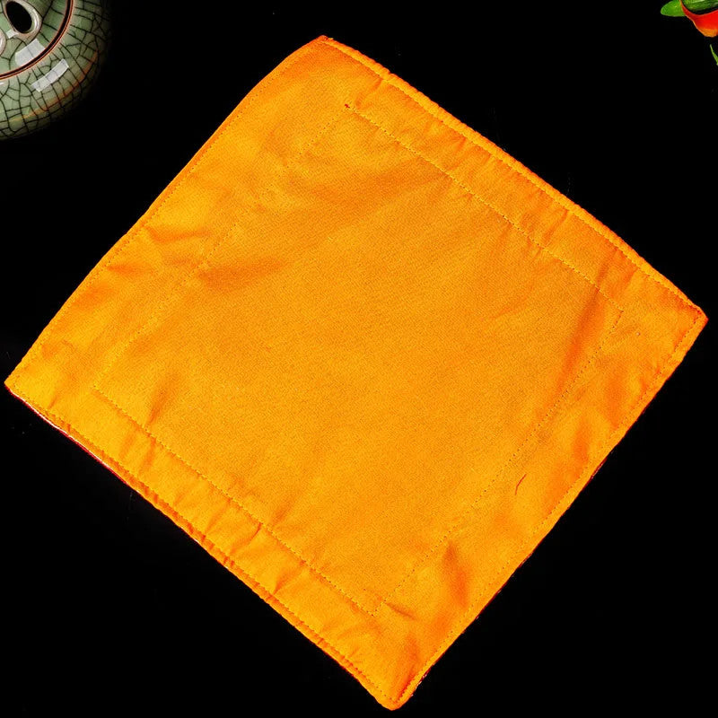 21cm Tibetan Buddhist Utensils Embroidery Eight Auspicious Crosses Cloth Mat