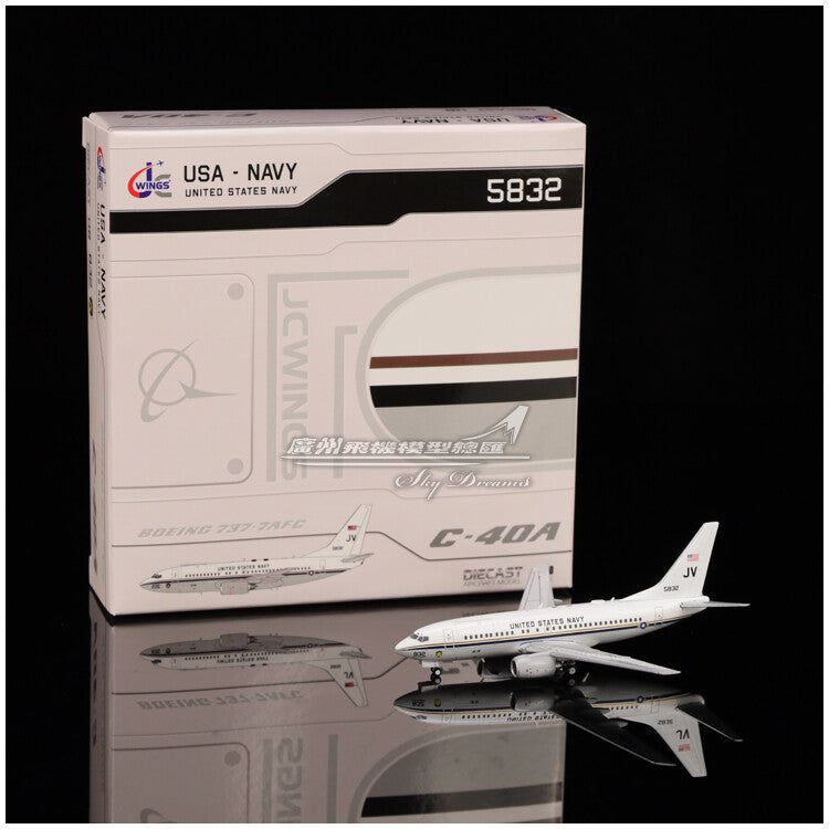 1:400 JC Wings U.S. Navy BOEING 737-700 C-40A Airplane Diecast Aircraft Model