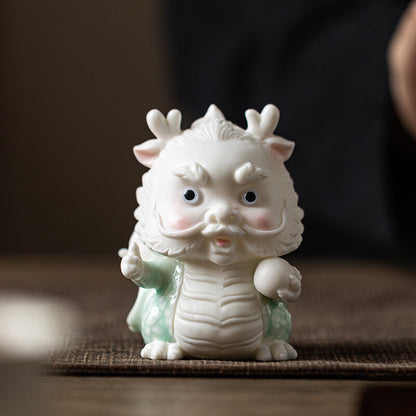 Mascot Statue Dragon Handmade Artware Porcelain Tea Pet House Warming Gift Small