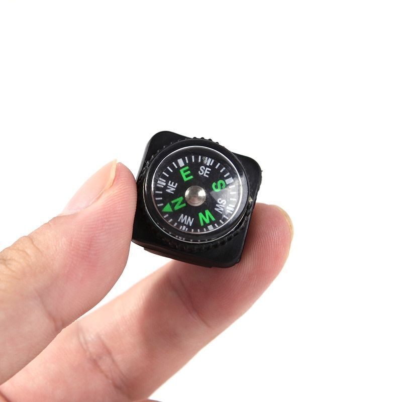Outdoor Whistle Compass Thermometer Potable Keychain Key Ring Climbing Hiking