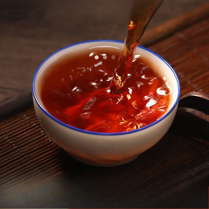 357g Pu'er Tea Ripe Tea Cake Yunnan Qizi Cake Tea Menghai Ancient Tree Pu'er