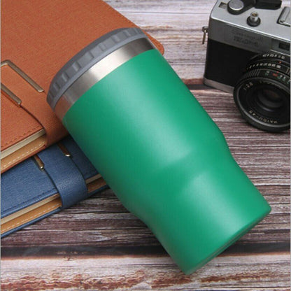 Stainless Steel Double Layer Coffee Cup Multi-function Double Lids Vacuum Cups