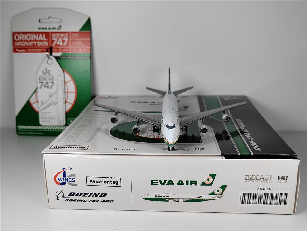 1:400 JC Wings EVA AIR BOEING B747-400 Passenger Airplane Diecast Aircraft Model