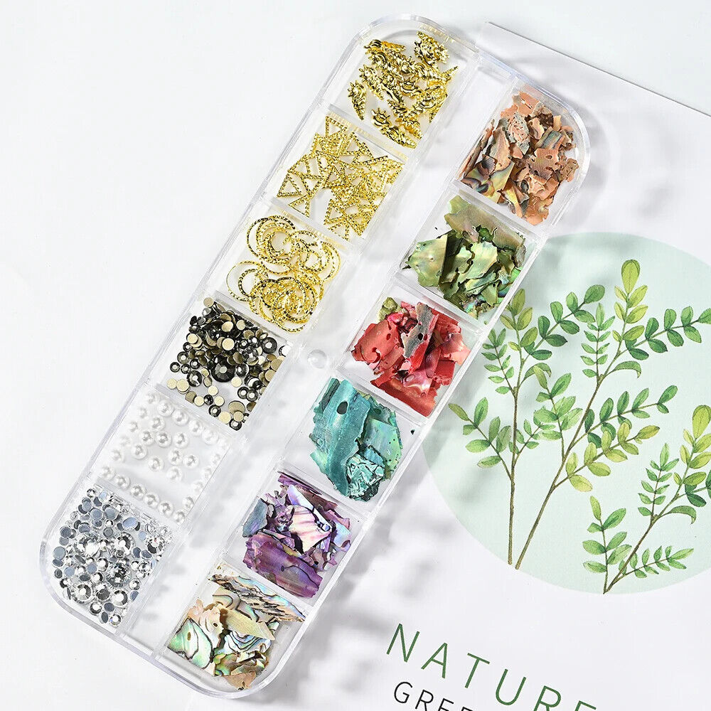 Nail Art Charms Flakes Abalone 3D Irregular Slice Shell Stone DIY Manicure Decor