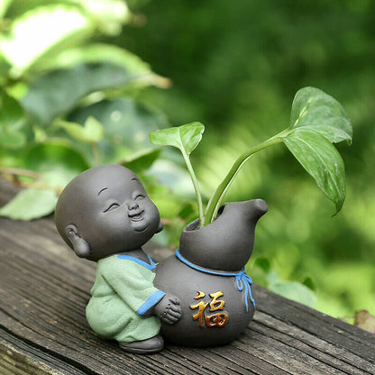 Small Vase Decoration Yixing Zisha Little Monk Tea Pet China Tea Play Creative