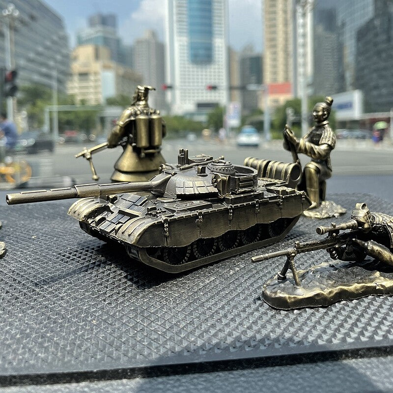 1:72 China PLA Type 59D MBT Main Battle Tank Model All-metal Bronze