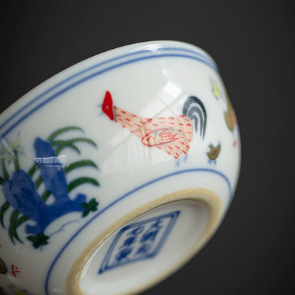 1pc Chinese Jingdezhen Porcelain Rooster Cup Chicken Cup Tea Cup