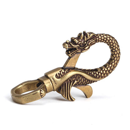 Brass Dragon Figurine Statue Craft Home Office Desk Decor Retro Ornament