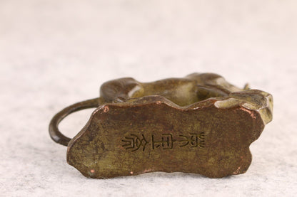 Rare bronze fengshui tiger statue netsuke collectable tea pet figure decor