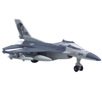 1/100 Fighter Aircraft F16 Jet Alloy Military Model Plane Scene with Sound&Light
