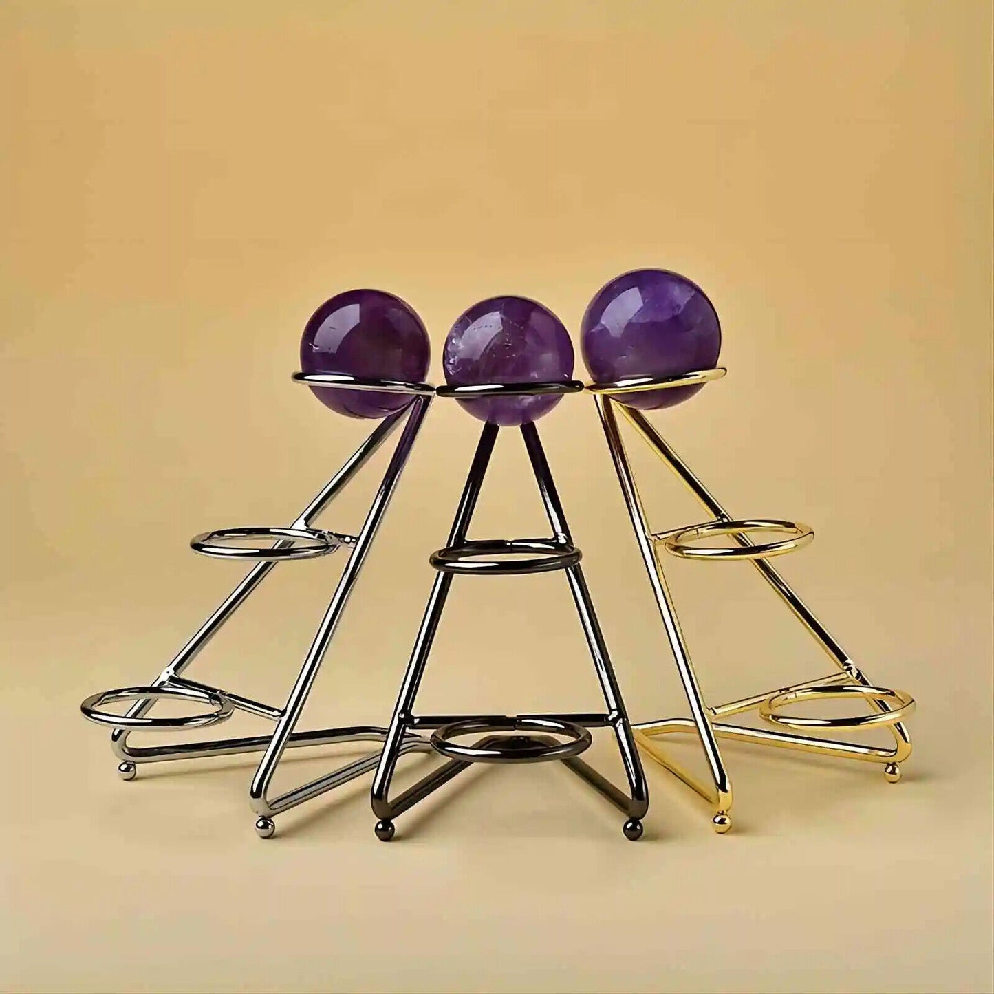 Crystal Sphere Base Metal Stand Egg Display Holder Organizer Home Decor 12.5Inch