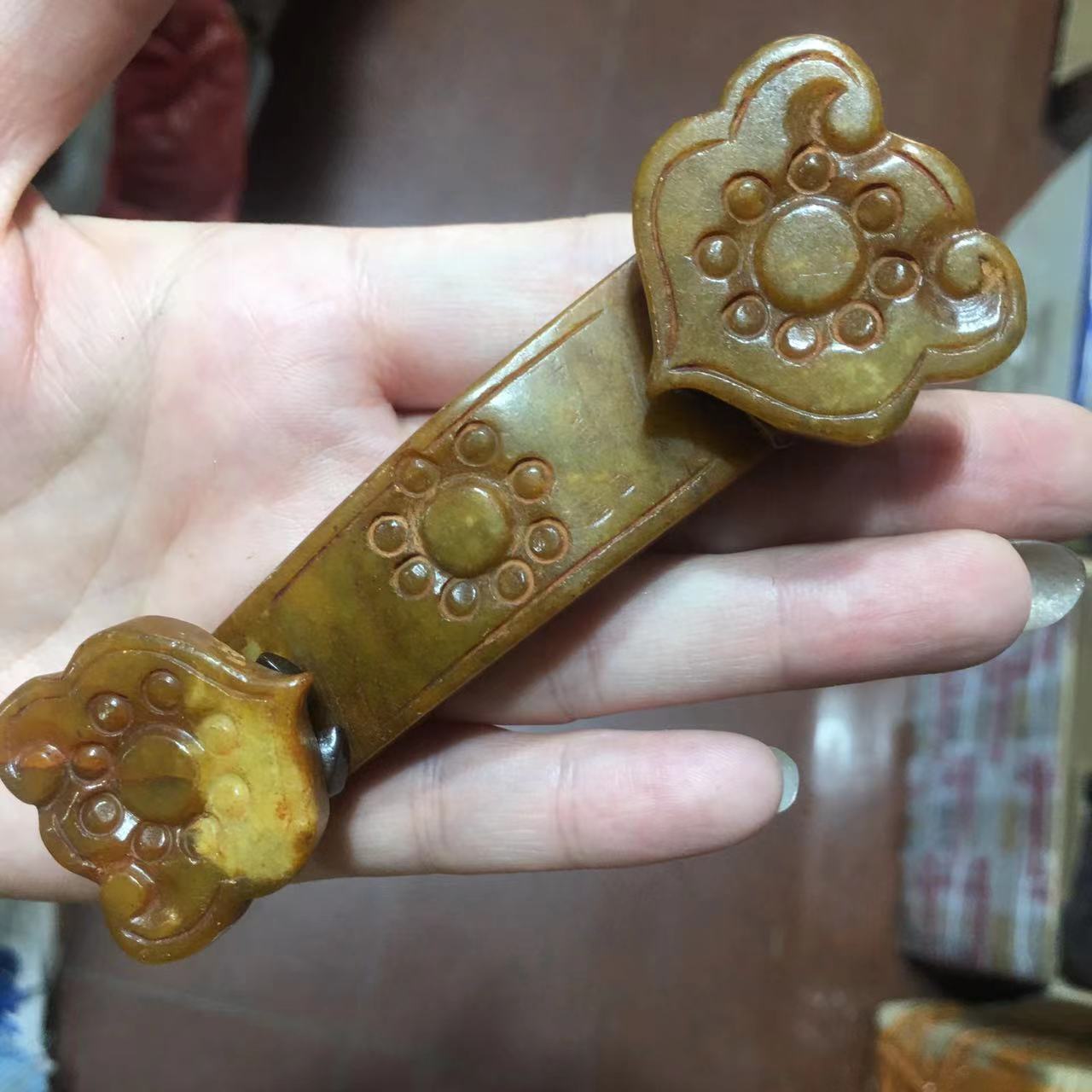 Handmade Carving of Old Xiuyu Fragrant Dragon Turtle Ruyi Tea Cup Ornaments