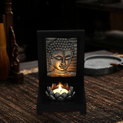 Buddha Candle Holder, Sculpture Collectible Ornament Tea Light Holders