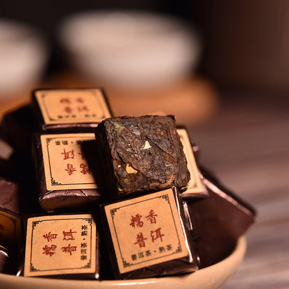 500g Yunnan Pu'er Glutinous Rice Fragrant Leaves Mini Cuo Tea Small Square Brick