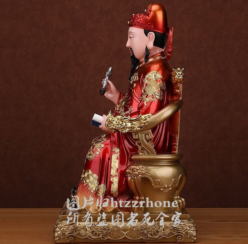 12" Resin Wenchang Dijun Emperor Statue King God Culture Student Gift Decor
