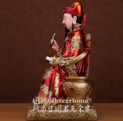12" Resin Wenchang Dijun Emperor Statue King God Culture Student Gift Decor
