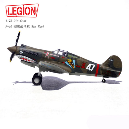 1:72 LEGION P-40C(Hawk 81A-2) #47 Fighter Plane Diecast Military Aircraft Model