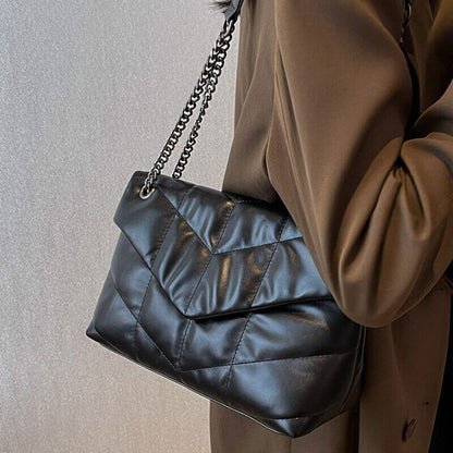 Winter Main Vintage PU Leather Chain Crossbody Bags Ladies Totes Shopping Bag