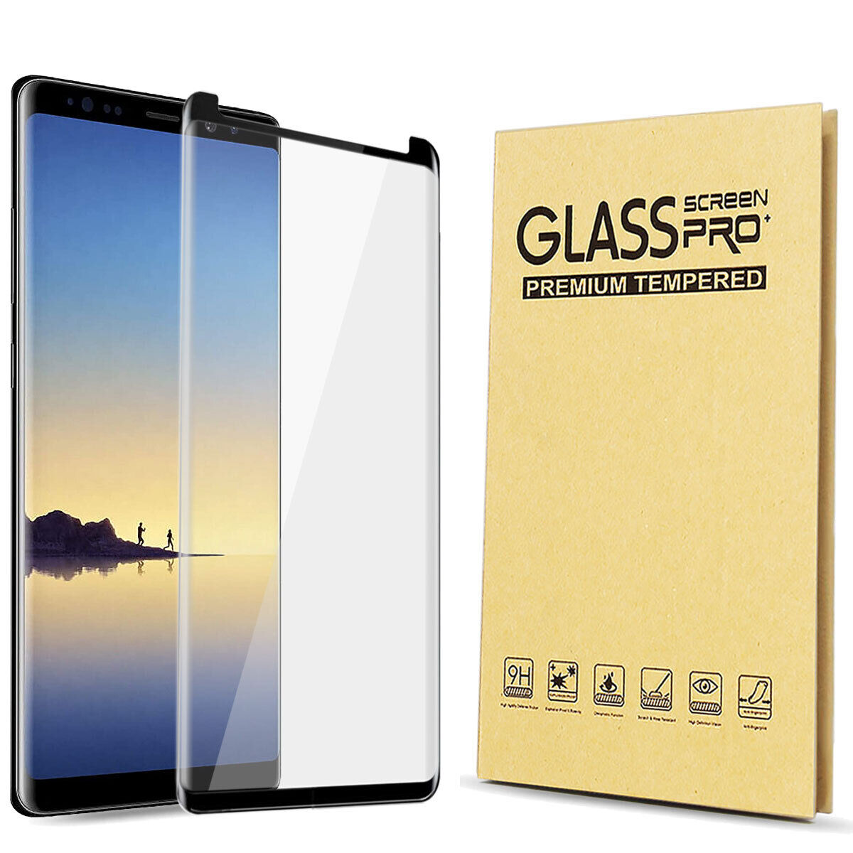 For Samsung Galaxy Note 8 Slim Glossy Full Cover Tempered Glass Screen Protector