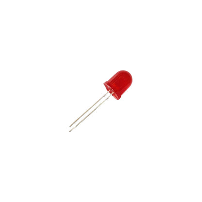 10mm Jumbo Red Diffused LED, 2-Pin Round, 1.8-2.2V 20mA - 100 Pack