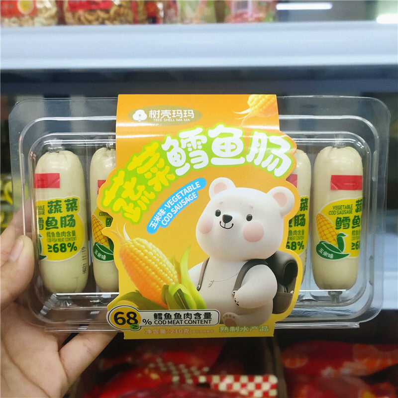 Vegetable Cod Sausage 210g Carrot Flavor + 6 Fish Sausage Corn Flavor Snacks