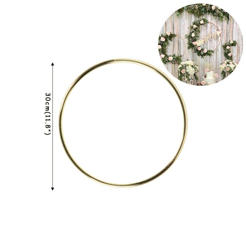 Floral Hoop Round Metal Wreath Macrame Wedding Engagement DIY Dream Catcher Ring