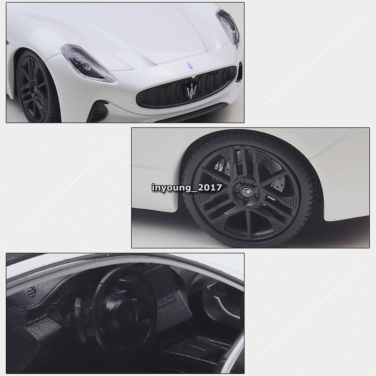 1/24 2023 Maserati GT Folgore EV Model Car Diecast Toy Cars Toys for Boys Gray