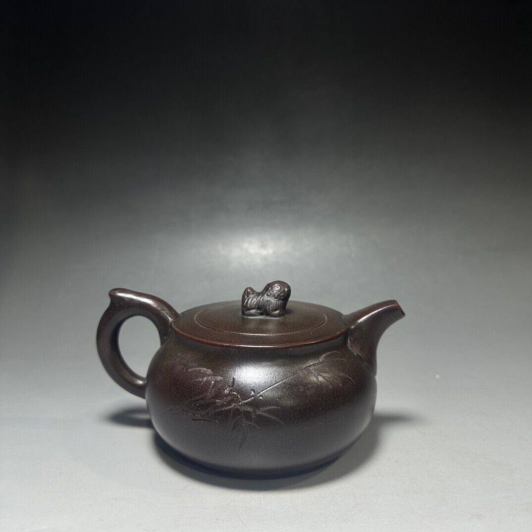 Chinese Yixing Zisha Clay Handmade Exquisite Teapot（狮圆 底款：瘦萍（顾景舟））