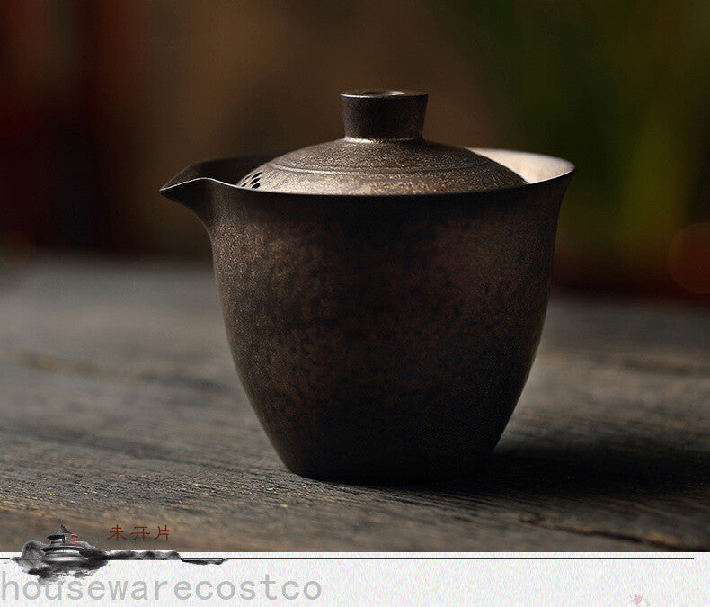 Ceramic Tea Bowl Sancai Cover Bowl Teacup Tea Maker Stoneware Hand Grab Pot