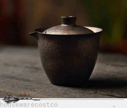 Ceramic Tea Bowl Sancai Cover Bowl Teacup Tea Maker Stoneware Hand Grab Pot