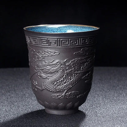 Dragon And Phoenix Tea Cup Handmade Kungfu Teacup Pu'er Tea Cup Drinkware Teacup