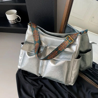 Bag Pu Leather Multi Pocket Women's Handbag Shoulder Bags
