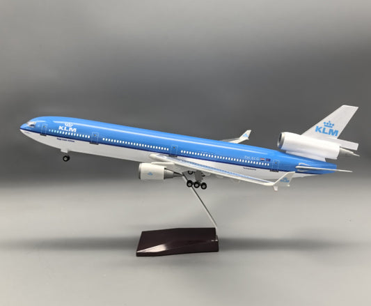 47CM 1:130 KLM McDonnell Douglas MD-11 Airplane Led Sound Light Resin Model