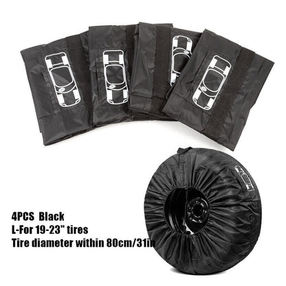 Car SUV Tire Cover Case Car Auto Spare Wheel Totes Handle Waterproof Storage Bag