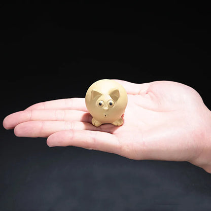 1PCS Yixing Purple Clay Small Tea Pet Lovely Pig Figurine Ornament Crafts