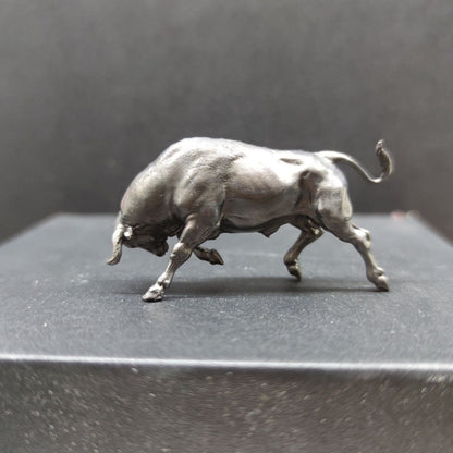 Pure Bronze Black Wall Street Bull Statue Model Ornaments Decor